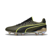 PUMA King Ultimate X Porsche Gazon Naturel Artificiel Chaussures de Foot (MG) Vert Olive Noir Doré