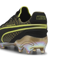 PUMA King Ultimate X Porsche Gazon Naturel Artificiel Chaussures de Foot (MG) Vert Olive Noir Doré