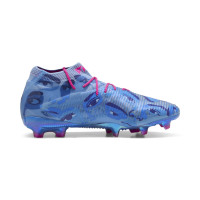 PUMA Future 8 Ultimate X KidSuper Gras Voetbalschoenen (FG) Blauw Roze