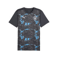 PUMA Manchester City Pre-Match Trainingsshirt 2024-2026 Donkergrijs Lichtblauw Wit