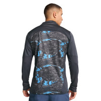 PUMA Manchester City Pre-Match Haut d'Entraînement 1/4-Zip 2024-2025 Gris Foncé Bleu Clair Blanc