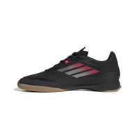 adidas F50 League Chaussures de Foot en Salle (IN) Noir Rouge Argenté