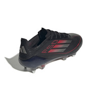 adidas F50 Elite Crampons Vissés Chaussures de Foot (SG) Noir Rouge Argenté
