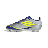 adidas F50 Messi Elite Gras Voetbalschoenen (FG) Kids Zilver Donkerblauw Geel
