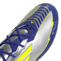 adidas F50 Messi Elite Gras Voetbalschoenen (FG) Kids Zilver Donkerblauw Geel