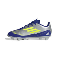 adidas F50 Messi Club Gras / Kunstgras Voetbalschoenen (MG) Kids Zilver Donkerblauw Geel