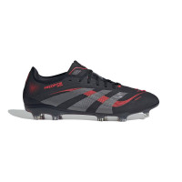 adidas Predator Pro Gazon Naturel Chaussures de Foot (FG) Noir Gris Rouge