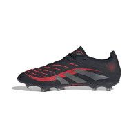 adidas Predator Pro Gazon Naturel Chaussures de Foot (FG) Noir Gris Rouge