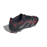adidas Predator Pro Gazon Naturel Chaussures de Foot (FG) Noir Gris Rouge