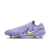 Nike Phantom GX II Elite Gazon Naturel Chaussures de Foot (FG) Violet Clair Jaune Clair