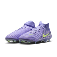 Nike Phantom Luna II Elite Gazon Naturel Chaussures de Foot (FG) Violet Clair Jaune Clair