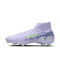 Nike Zoom Mercurial Superfly 10 Academy Gazon Naturel Artificiel Chaussures de Foot (MG) Violet Clair Jaune Clair