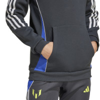 adidas Messi Sweat à Capuche Enfants Gris Foncé Néon Jaune Bleu