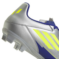 adidas F50 Messi Club Gras / Kunstgras Voetbalschoenen (MG) Zilver Donkerblauw Geel