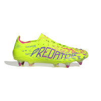adidas Predator Elite Crampons Vissés Chaussures de Foot (SG) Néon Jaune Bleu Rose
