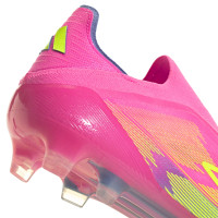adidas F50 Elite Veterloze Gras Voetbalschoenen (FG) Roze Neongeel Blauw
