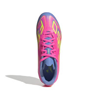 adidas F50 League Gras / Kunstgras Voetbalschoenen (MG) Kids Roze Neongeel Blauw