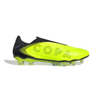 adidas Copa Pure III Elite Sans Lacets Gazon Naturel Chaussures de Foot (FG) Néon Jaune Noir Bleu