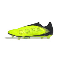 adidas Copa Pure III Elite Sans Lacets Gazon Naturel Chaussures de Foot (FG) Néon Jaune Noir Bleu