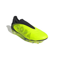 adidas Copa Pure III Elite Sans Lacets Gazon Naturel Chaussures de Foot (FG) Néon Jaune Noir Bleu