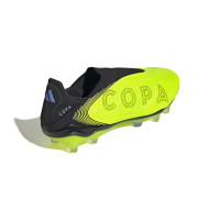 adidas Copa Pure III Elite Sans Lacets Gazon Naturel Chaussures de Foot (FG) Néon Jaune Noir Bleu