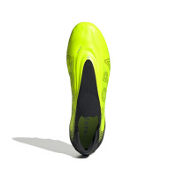 adidas Copa Pure III Elite Sans Lacets Gazon Naturel Chaussures de Foot (FG) Néon Jaune Noir Bleu