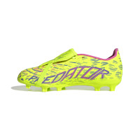 adidas Predator League FT Gras Voetbalschoenen (FG) Kids Neongeel Blauw Roze