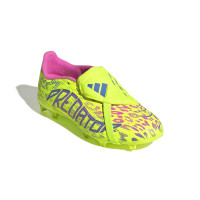 adidas Predator League FT Gras Voetbalschoenen (FG) Kids Neongeel Blauw Roze