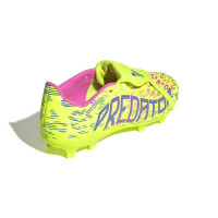 adidas Predator League FT Gras Voetbalschoenen (FG) Kids Neongeel Blauw Roze