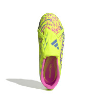 adidas Predator League FT Gras Voetbalschoenen (FG) Kids Neongeel Blauw Roze