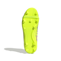 adidas Predator League FT Gras Voetbalschoenen (FG) Kids Neongeel Blauw Roze