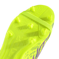 adidas Predator League FT Gras Voetbalschoenen (FG) Kids Neongeel Blauw Roze