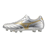 Mizuno Morelia II Pro Gras Voetbalschoenen (FG) Zilver Goud