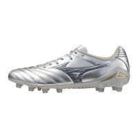 Mizuno Monarcida Neo III Pro Gazon Naturel Chaussures de Foot (FG) Argenté Gris Doré