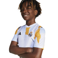 adidas Real Madrid Pre-Match Maillot d'Entraînement 2024-2025 Enfants Blanc Orange Bleu