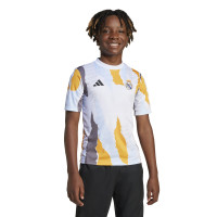 adidas Real Madrid Pre-Match Maillot d'Entraînement 2024-2025 Enfants Blanc Orange Bleu