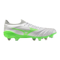 Mizuno Morelia Neo IV Beta Elite Crampons Vissés Chaussures de Foot (SG) Argenté Vert Vif