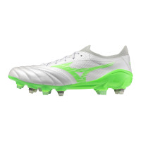 Mizuno Morelia Neo IV Beta Elite Crampons Vissés Chaussures de Foot (SG) Argenté Vert Vif