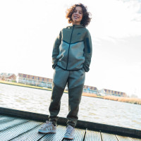 Nike Tech Fleece Sportswear Trainingspak Kids Olijfgroen Grijs Zwart