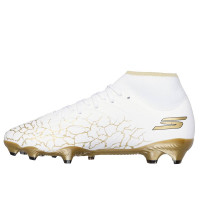 Skechers SKX_1.5 High Academy Gazon Naturel Chaussures de Foot (FG) Blanc Doré Noir