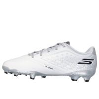 Skechers Razor 1.5 Gazon Naturel Chaussures de Foot (FG) Enfants Blanc Argenté Noir
