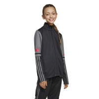 adidas Squadra 25 Trainingspak Full-Zip Kids Zwart Grijs Rood