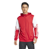 adidas Squadra 25 Veste d'Entraînement à Capuche Rouge Blanc