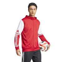 adidas Squadra 25 Veste d'Entraînement à Capuche Rouge Blanc