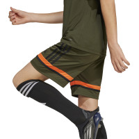 adidas Squadra 25 Short de Foot Enfants Vert Foncé Noir Orange