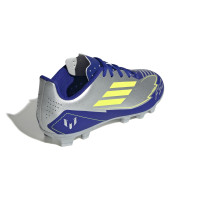 adidas F50 Messi Club Gras / Kunstgras Voetbalschoenen (MG) Kids Zilver Donkerblauw Geel