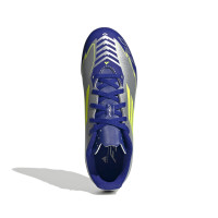 adidas F50 Messi Club Gras / Kunstgras Voetbalschoenen (MG) Kids Zilver Donkerblauw Geel