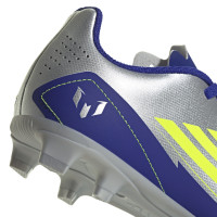 adidas F50 Messi Club Gras / Kunstgras Voetbalschoenen (MG) Kids Zilver Donkerblauw Geel