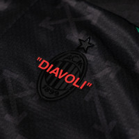 PUMA AC Milan X Off-White Pre-Match Trainingstrui 1/4-Zip 2024-2025 Zwart Rood