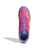 adidas F50 Club Gras / Kunstgras Voetbalschoenen (MG) Kids Roze Neongeel Blauw